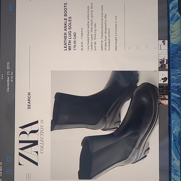 ZARA Leather Ankle Boots with Lug Sole - Picture 3 of 11